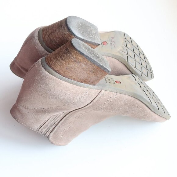 Blondo Taupe Suede Leather Block Heel Waterproof Ankle Boots Booties Size 10 - Picture 14 of 16